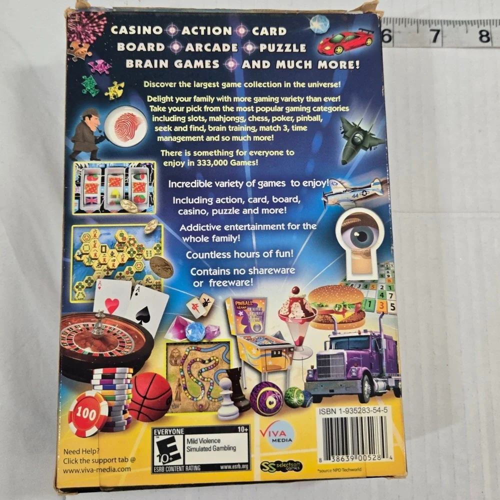 333,000 Games PC CD-ROM Big Box 3 Disc Set 2009 Selectsoft Viva Media (CIB)